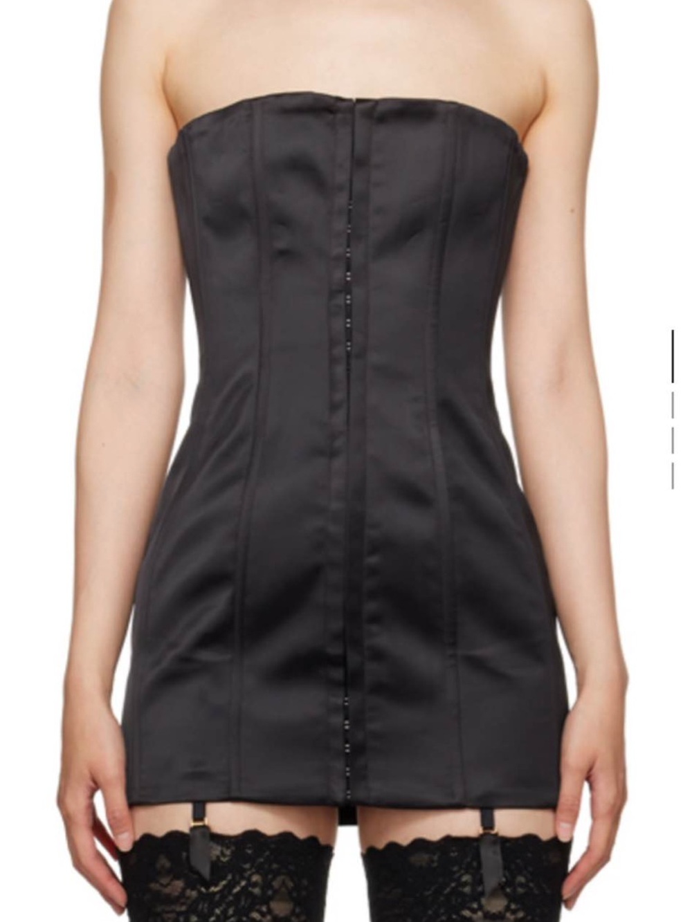 Danielle Guizio Black Strapless Corset Mini Dress